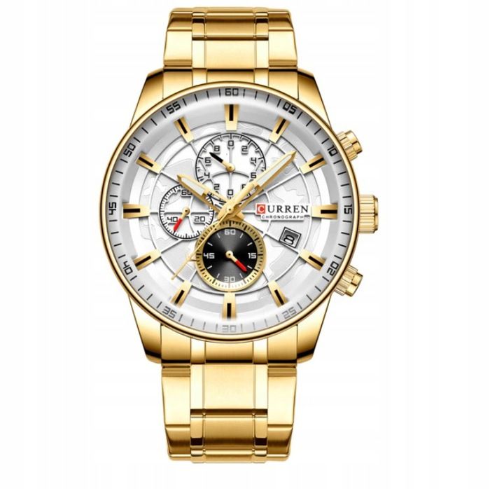 Curren Elegancki Zegarek Męski Datownik Chonograf