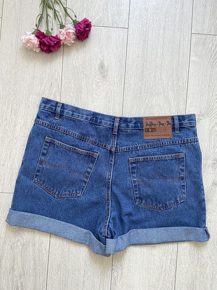 Krótkie spodenki jeans vintage szorty wysoki stan plus size z USA