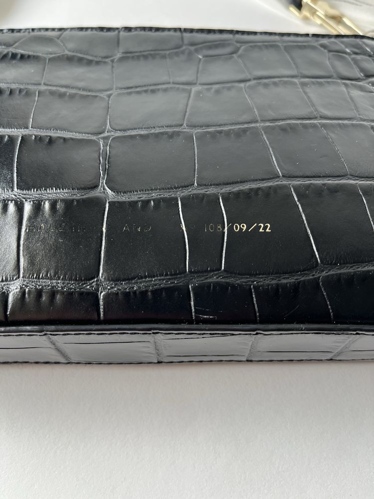 Chylak Klasyczna torebka na ramię, czarna, skóra naturalna, crossbody