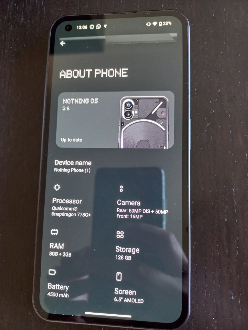 Smartphone Nothing Phone (1) 6.55" 8GB/128GB Dual SIM
