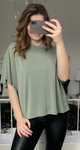 Pistacjowy top koszulka oversize luźna XS 34 S 36 M 38 L 40