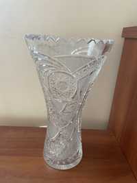 Duży wazon z kryształu PRL wysokosc 30 cm