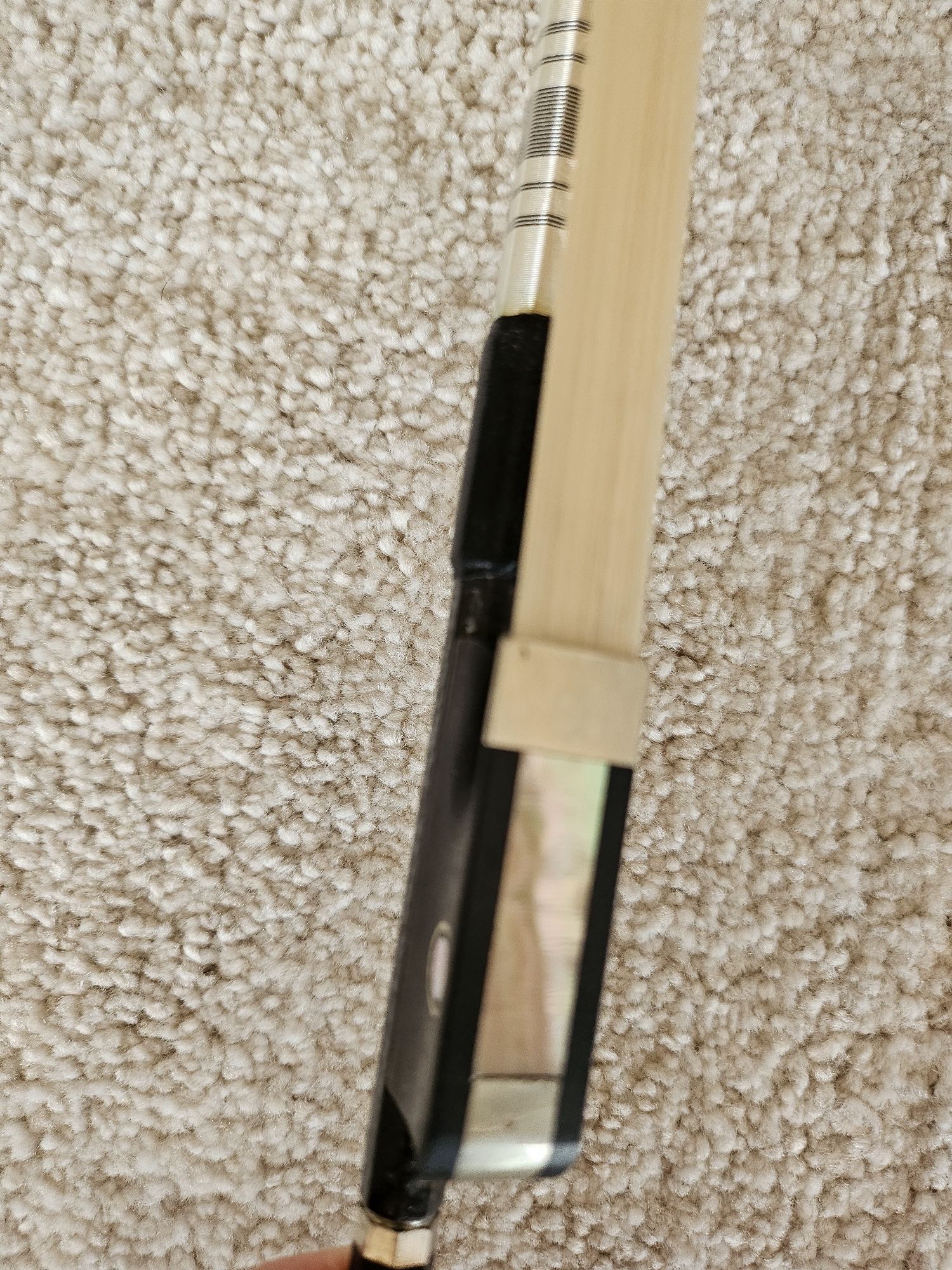 Master Silver Braided Carbon Fiber Cello Bow 4/4 Ebony Fleur-de-Lys Fr