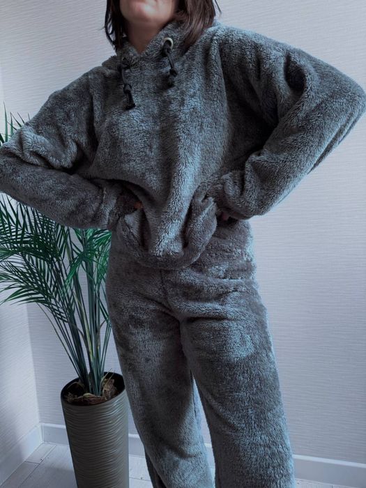 Теплый костюм домашний плюшевый женский