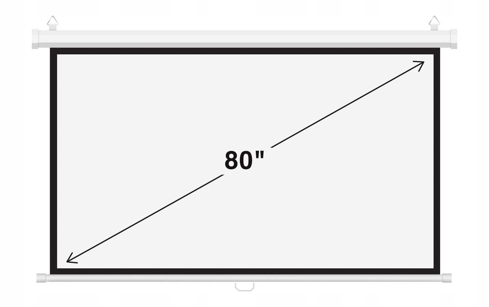 Підвісний екран для проектора 80 дюймів. 177 x 99 см. Подвесной экран
