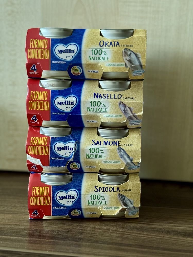 Пюре дитяче Plasmon, Mellin мʼясні та рибні