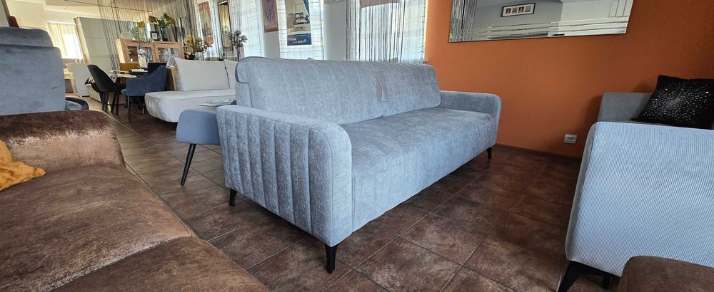 Sofa 222 cm z funkcją spania DL szara GRANDE Libro