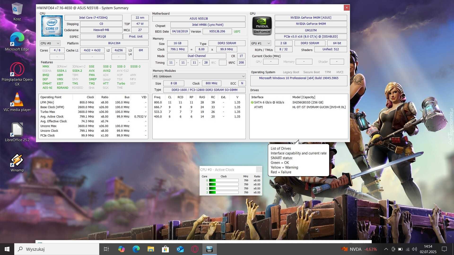 Do GIER ASUS N551j IntelCore i7/16gbDDR/256SSD/GeForce/NOWABateria