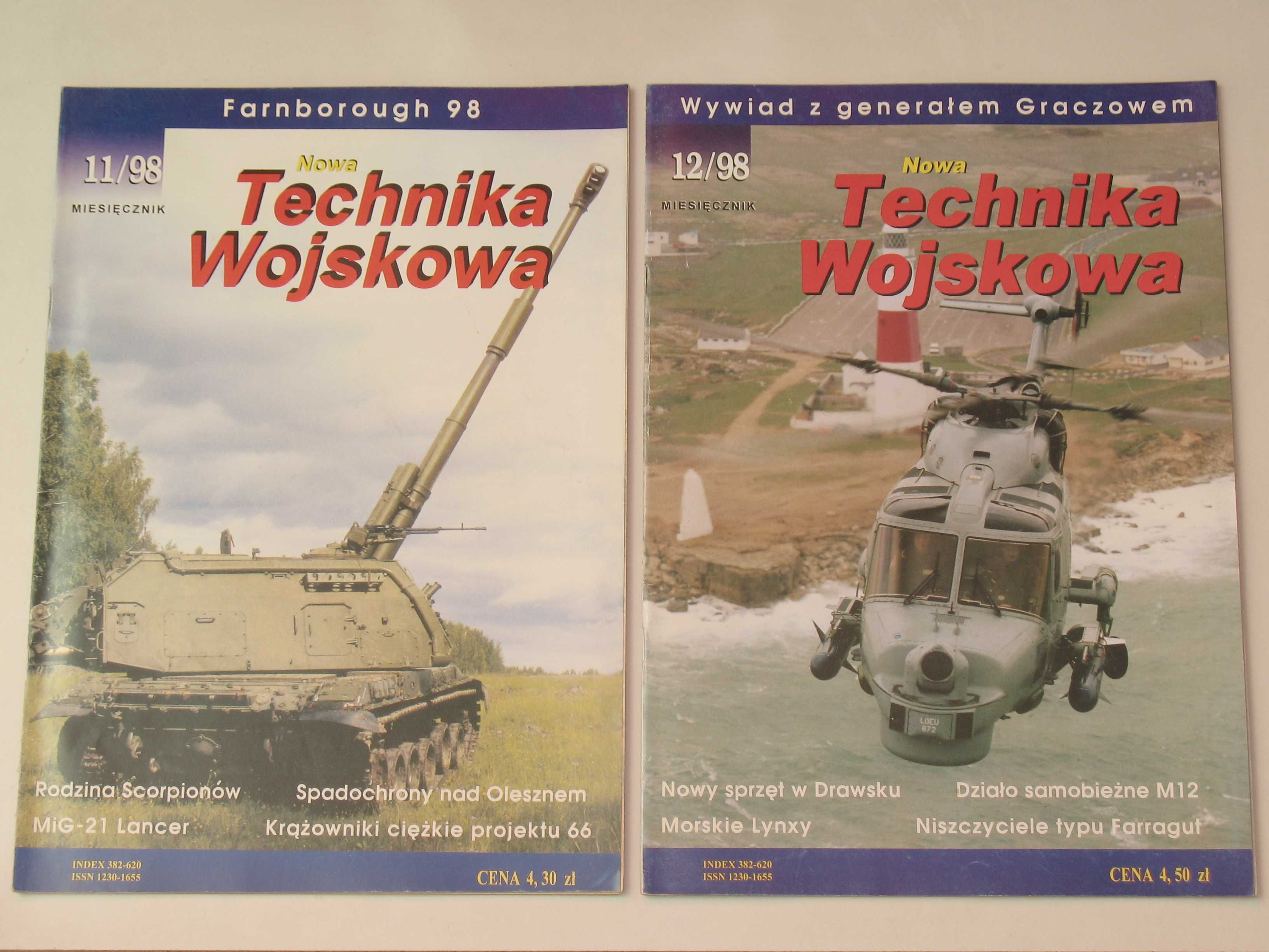 Technika Wojskowa numery: 1-3 i 6-12, rocznik 1998