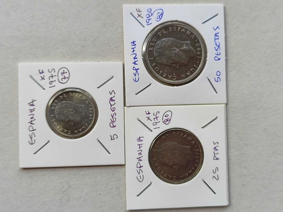 Moedas de Espanha(venda individual) - Pesetas em excelente estado