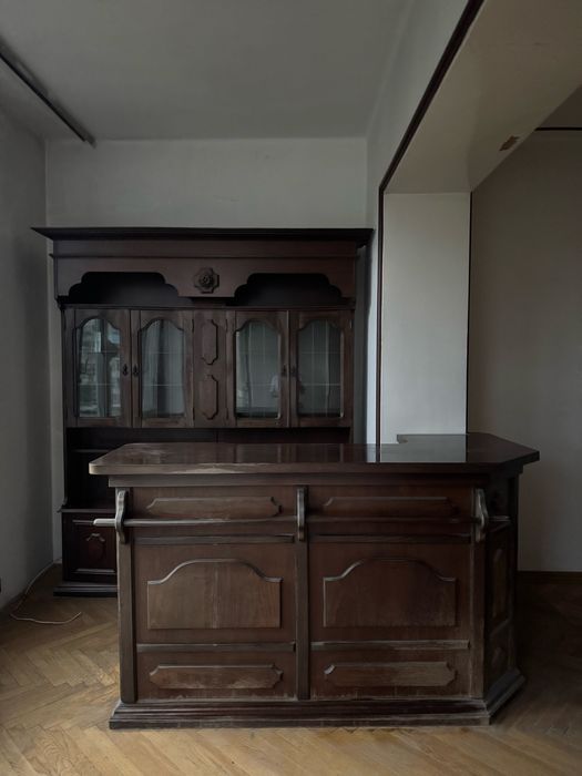 Drewniany kredens + barek, retro meble komoda