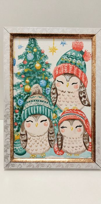 Картина "Новорічні сови"