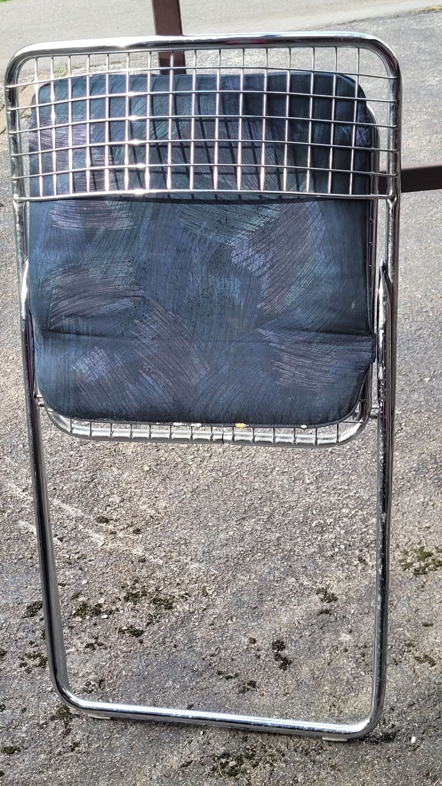 Krzesło metalowe składane z poduszką