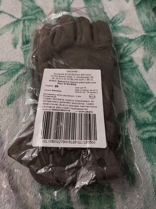 Rękawice zimowe pięciopalcowe wz 615a/mon