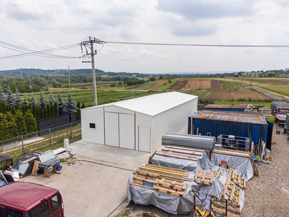 Hala blaszana / stalowa 10x6m z wiatą 4m Garaż blaszany TRANSTAL