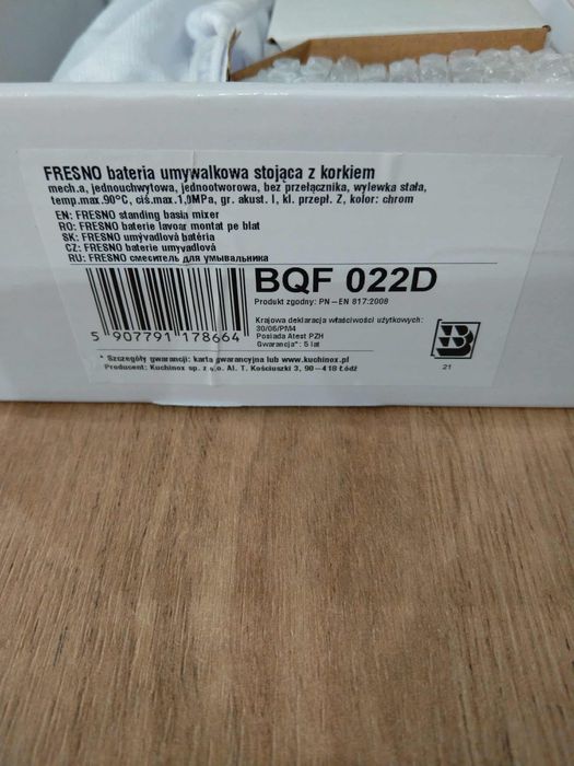 Bateria Umywalkowa Stojąca