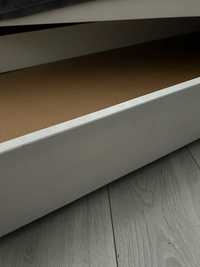 Drewniana szuflada na pościel pod lóżko biała 153 cm