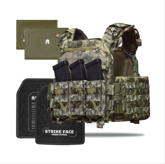 Бронежилет 6клас ДСТУ плитоноска, керамічні плити, балістика, підсумки