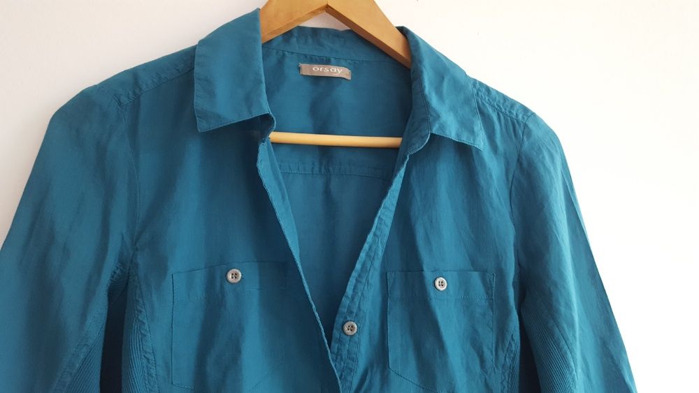 Bluzka koszulowa Orsay, kolor morski, rozmiar M