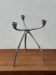 Świecznik tripod aluminium modern vintage new age space