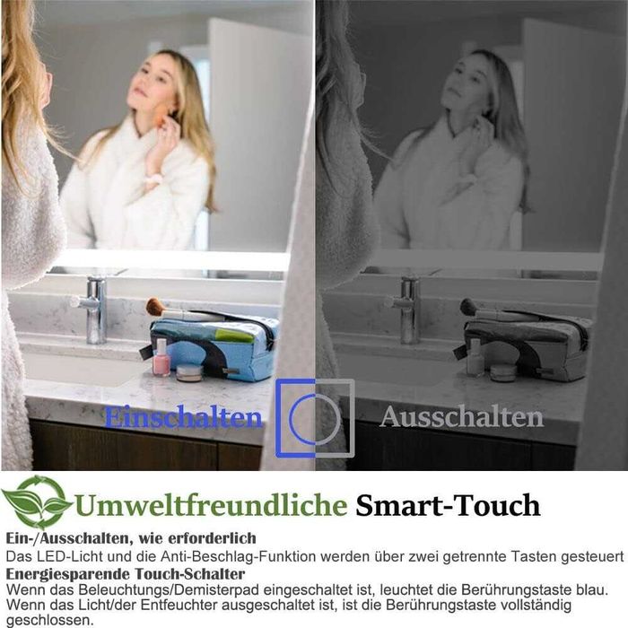 m2629. Lustro Łazienkowe Ścienne Owalne Led 50x70