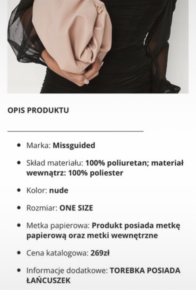 Nowa  szara torebka Missguided