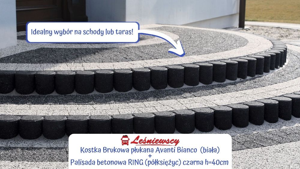 Polbruk Avanti BIAŁA-Kostka brukowa płukana/z posypką na schody! *HIT*