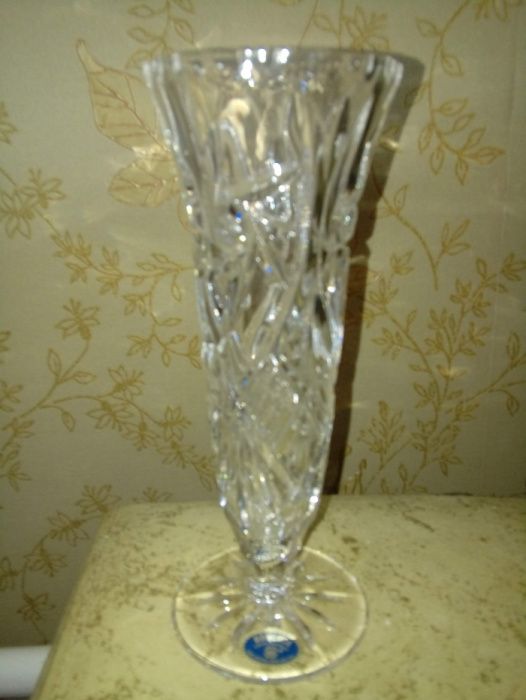 Богемский хрусталь ваза на ножке