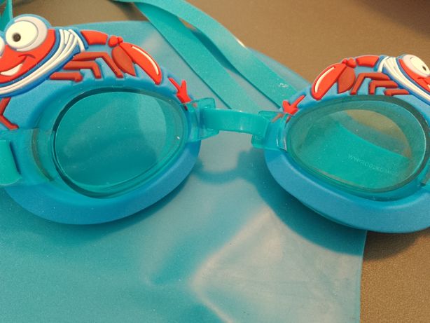 Nowy zestaw do plywania na basen czepek okularki w saszetce dla maluch