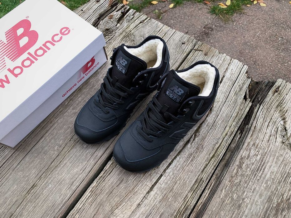 Мужские зимние кроссовки на меху New balance 574 (3 цвета) ХИТ продаж