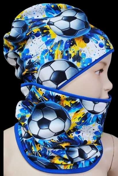 Komplet czapka i komin jesienny piłka 53-55