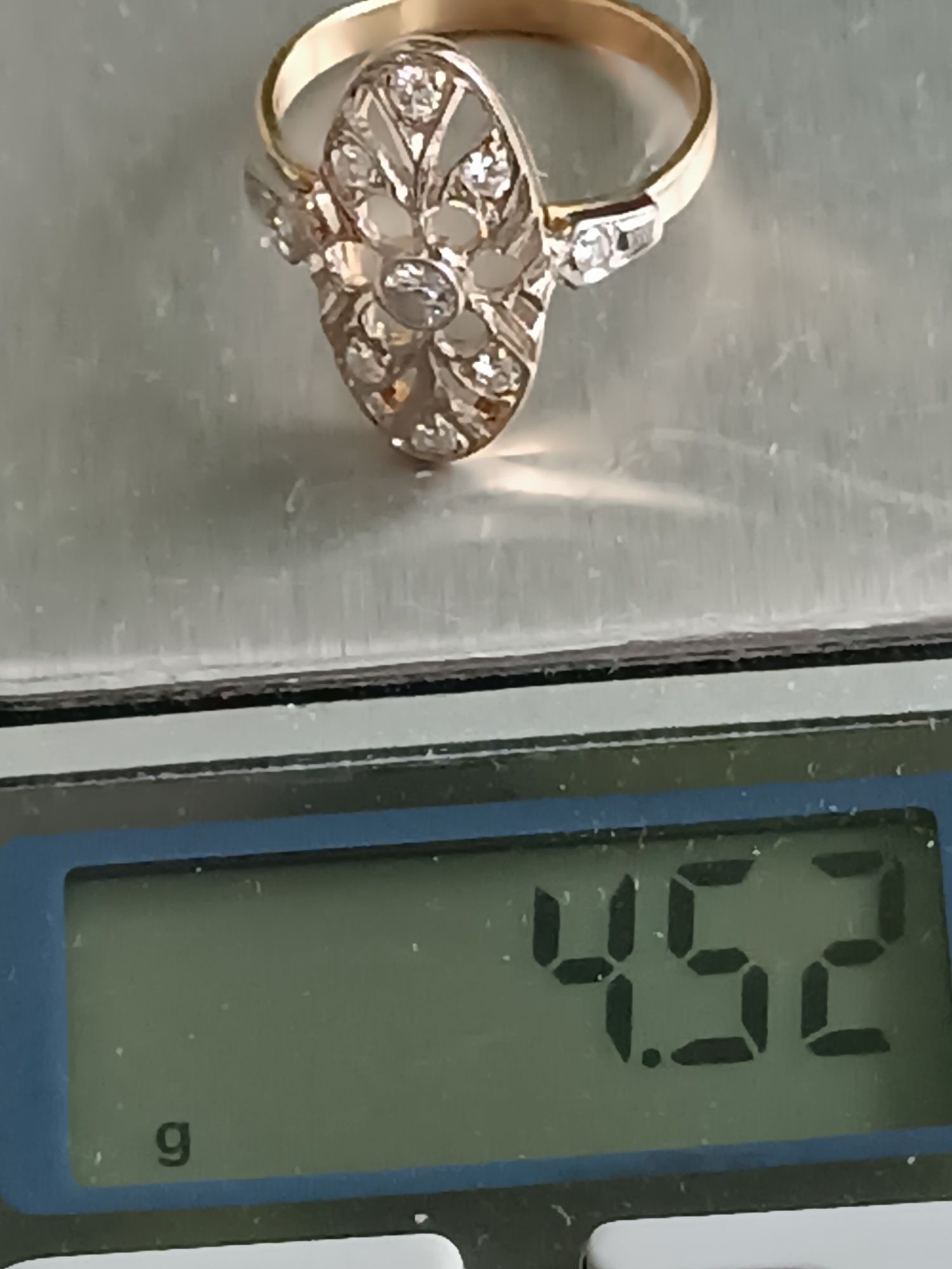 Кольцо 750 ссср с бриллиантами 0,42ct 4,5г р.17,5