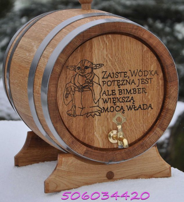 Nowa beczka dębowa 4L – do wina, nalewek, bimbru, whisky