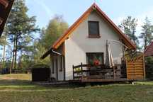 Domek nad jeziorem z kominkiem, wędkowanie, pomost, kąpielisko