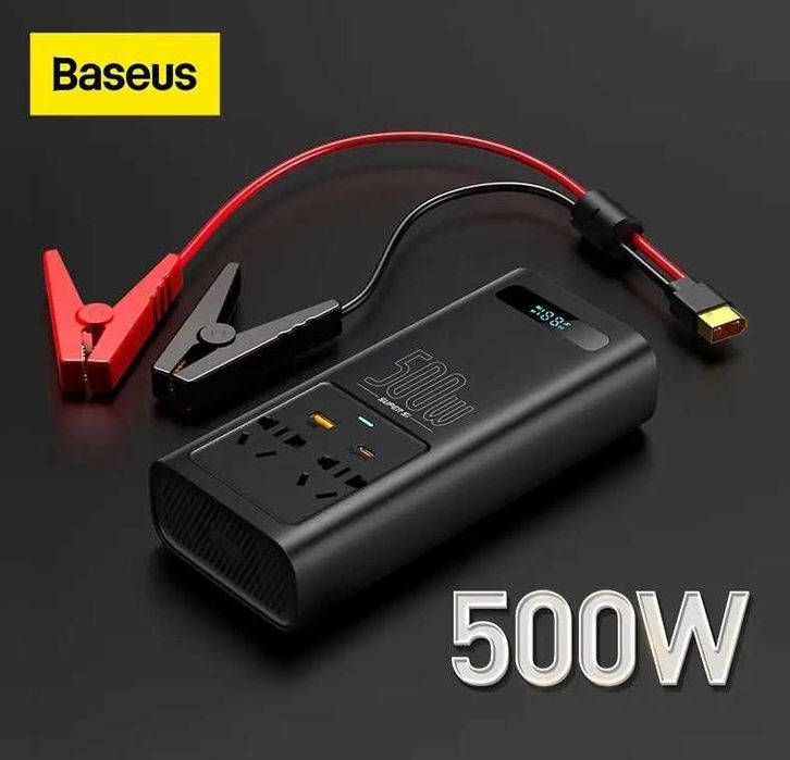Інвертор Baseus Super Si 500W з чистою синусоїдою 12->230В (для котла)