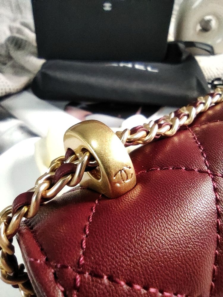 Сумка Chanel WOC Quilted Perfect Fit Wallet On Chain шкіра | бургунді