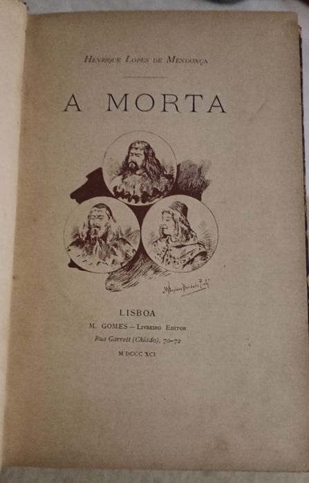 Livro raro A Morta de Henrique Lopes Mendonça, 1891
