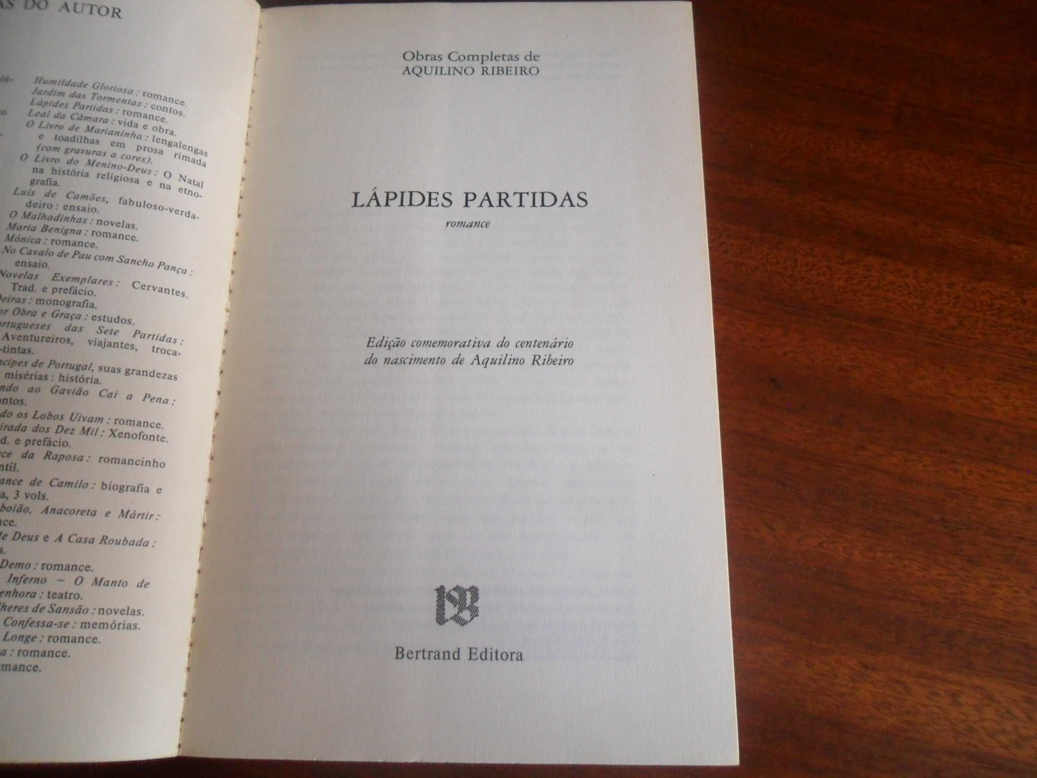 "Lápides Partidas" de Aquilino Ribeiro - Edição de 1985