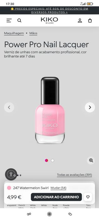 Verniz power pro da Kiko