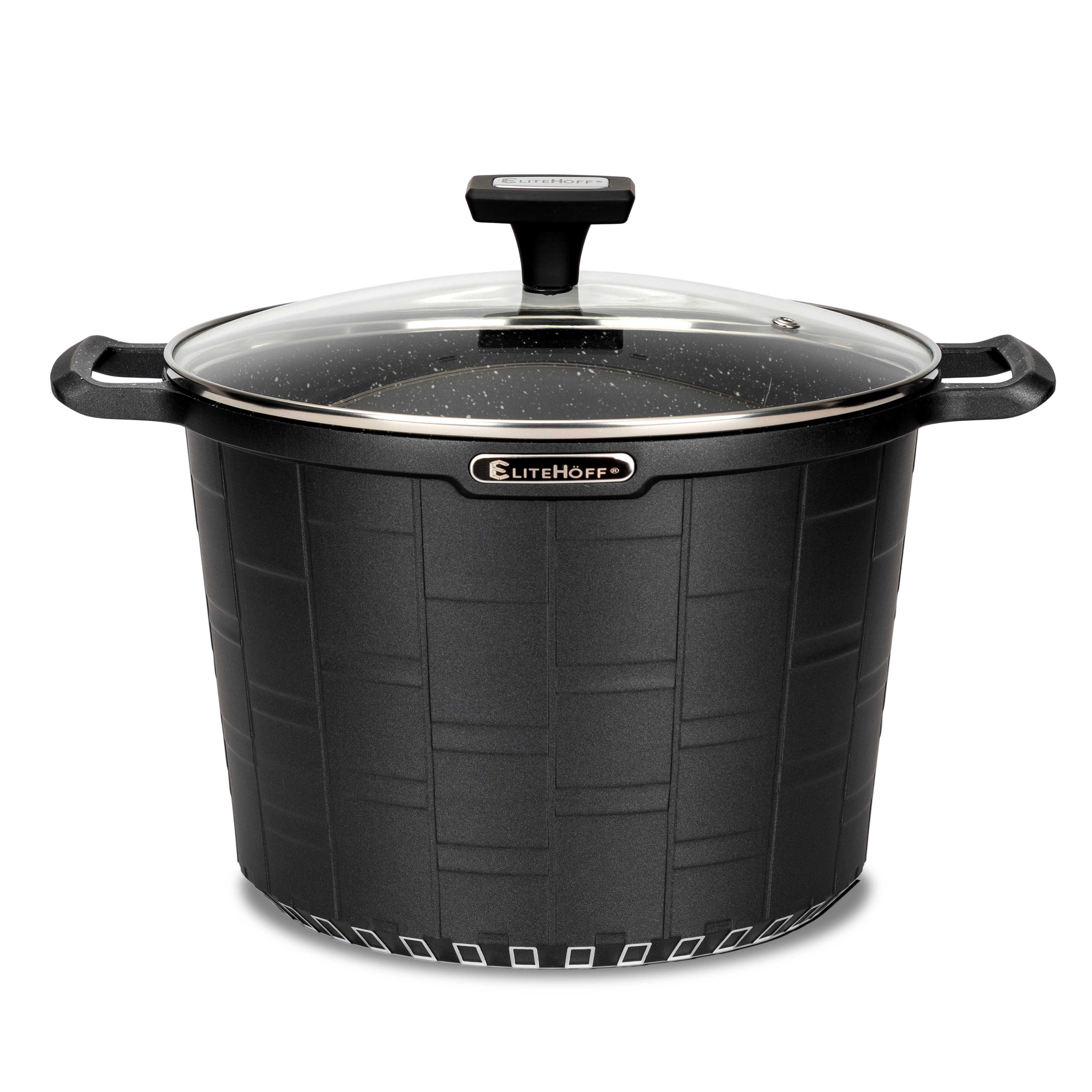 6,5L Garnek Granitowy z Pokrywą EliteHoff E-7032