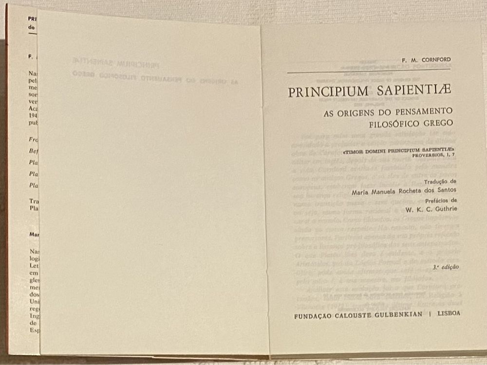 Principium Sapientiae de F. M. Cornford