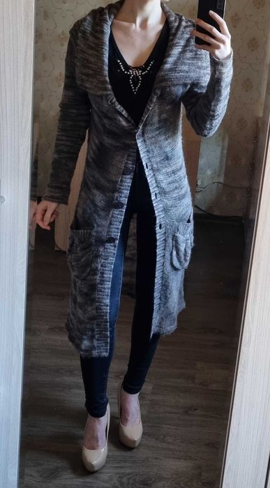 Довгий в’язаний кардиган з вовною Supertrash, розмір M-L/46-48
