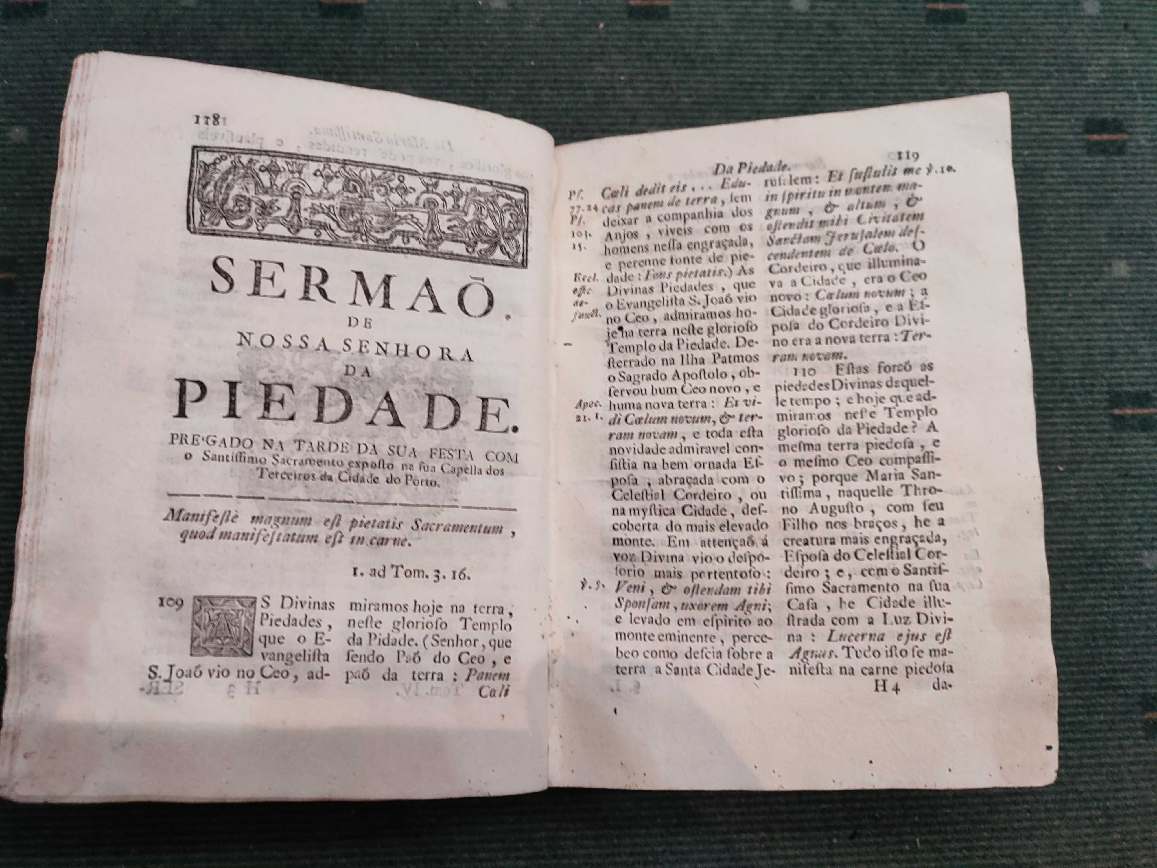 Sermoens Varios Panegyricos, Mysticos e Doutrinaes- 1761