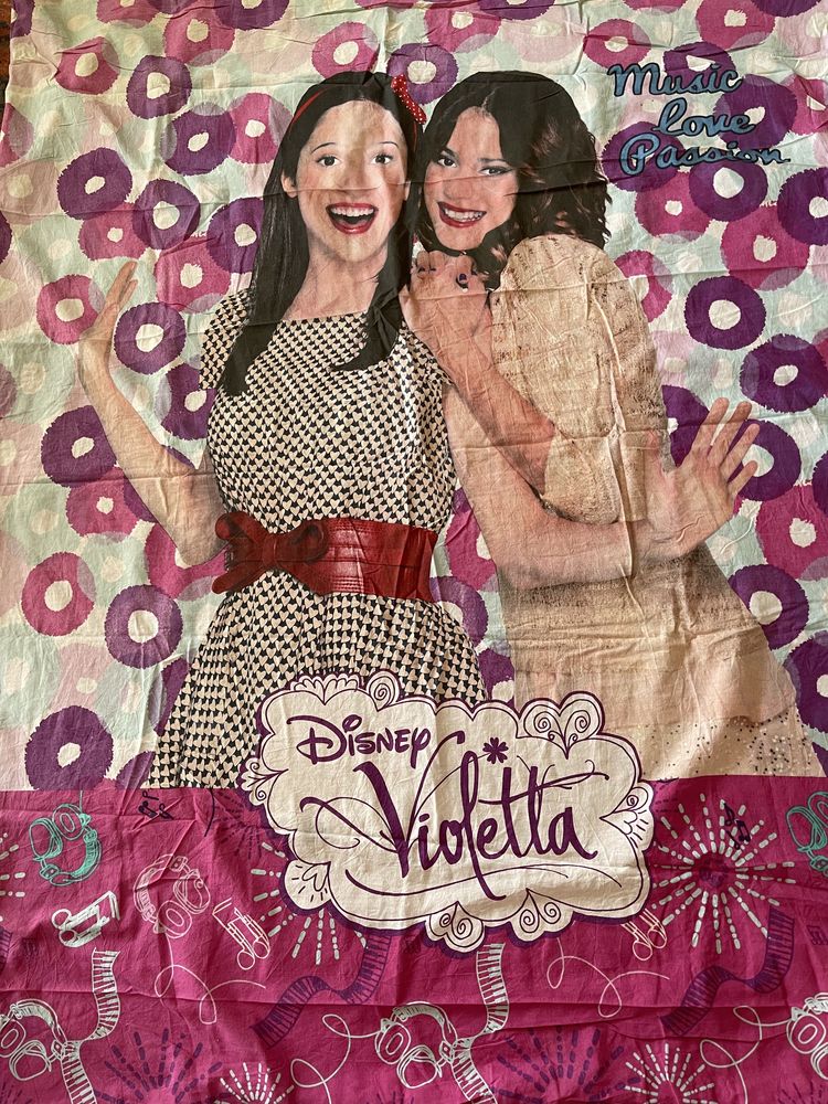 Komplet pościeli bawełnianej Disney Violetta 160x200
