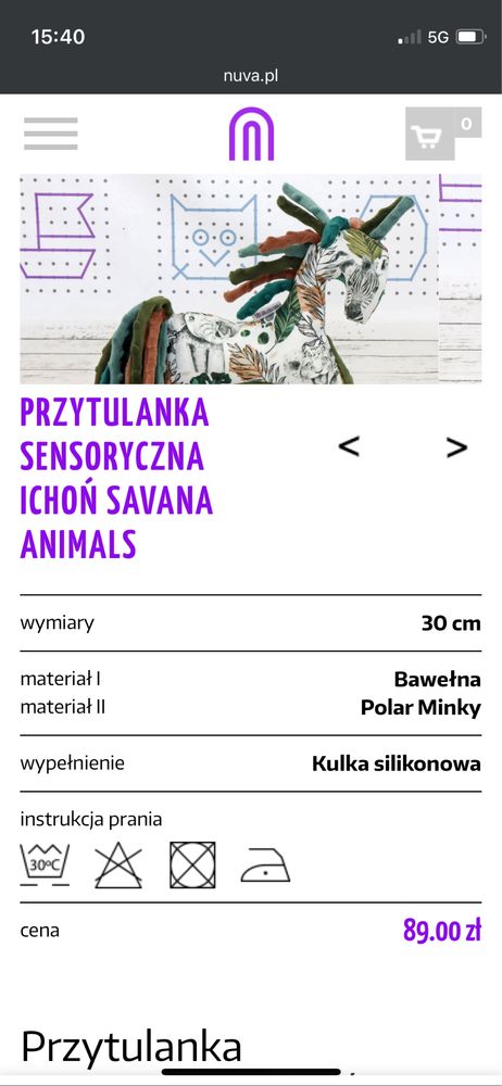 Przytulanka sensoryczna Nuva konik