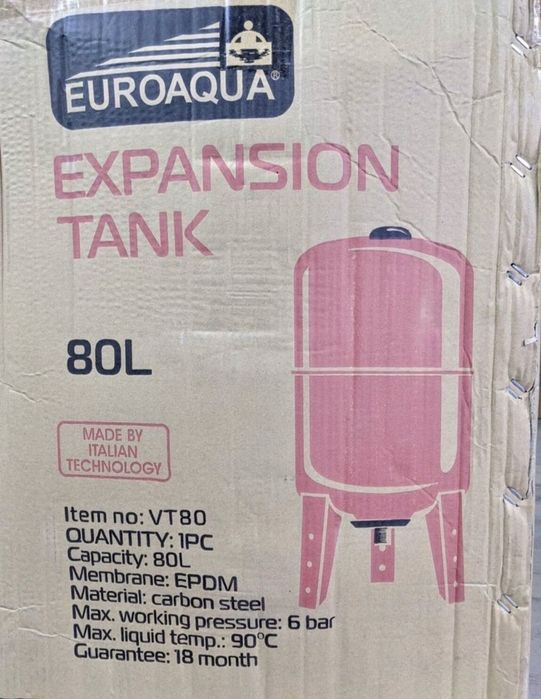 Мембранный расширительный бак "Euroaqua VT80" для системы отопления