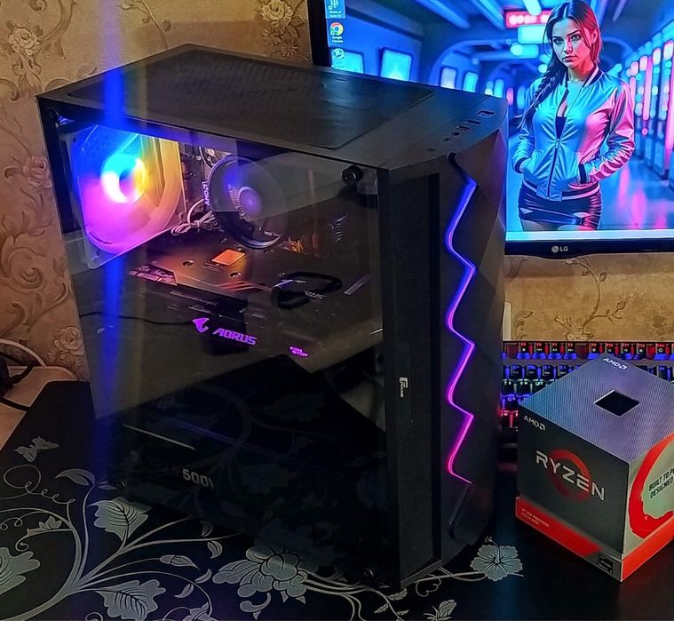 GTX1080/ Ryzen 5 3600/ 16Gb DDR4 s-AM4 игровой компьютер ПК