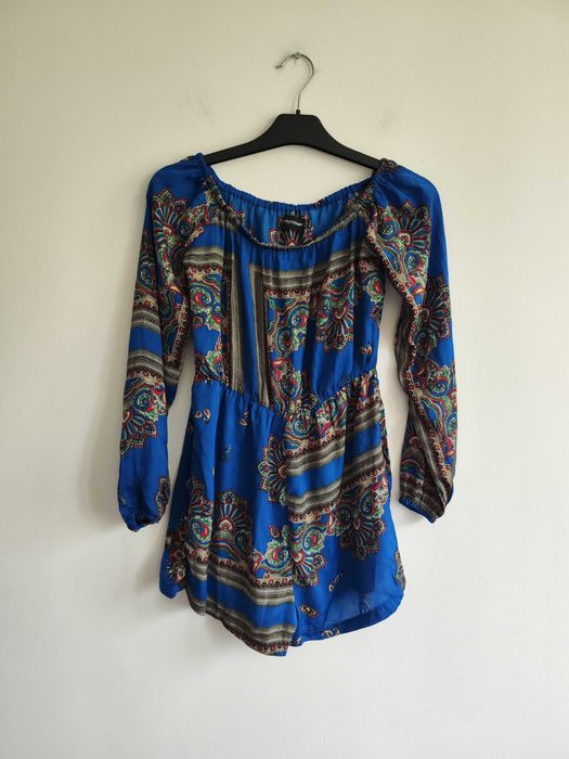 Kombinezon w stylu boho Prettylittlething S Ala Satyna