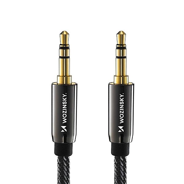 Wozinsky uniwersalny kabel mini jack 2x kabel AUX 1,5 m czarny
