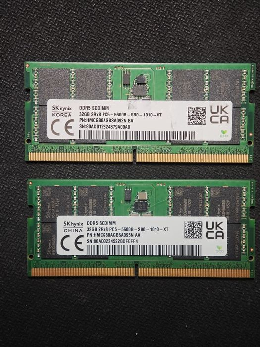 Pamięć RAM DDR5 64GB (2x32GB) SODIMM 5600B Hynix